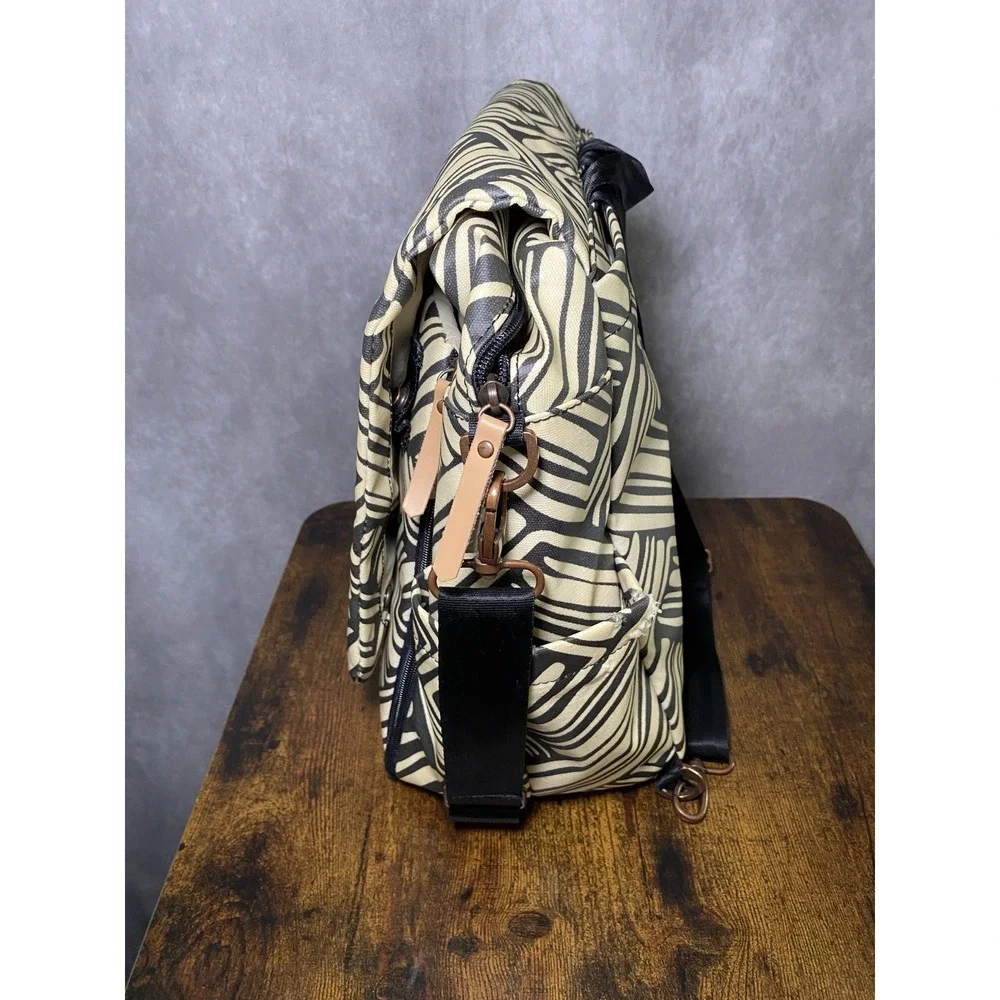 Petunia Pickle Bottom Boxy Neutral abstract Backpack Designer Diaper Bag
